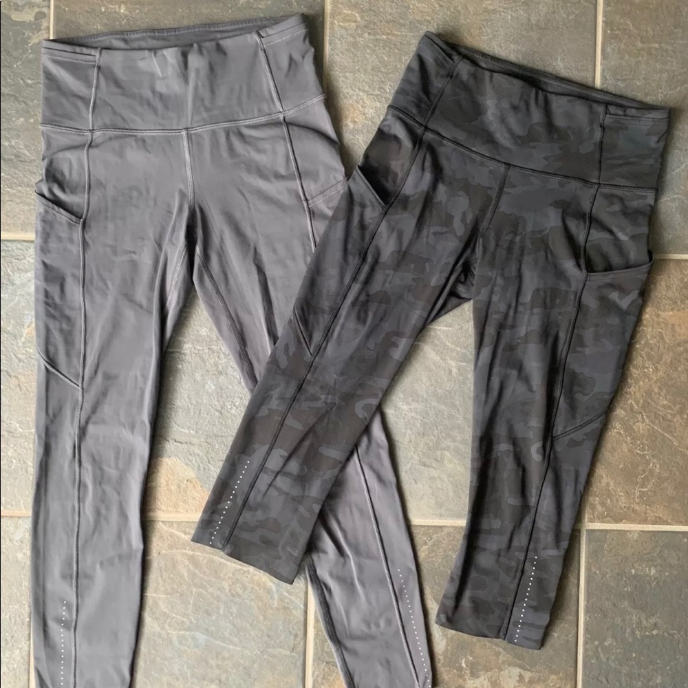 Lululemon Dark Carbon 7/8 Fast & Free Camo Bundle - Picture 2 of 10
